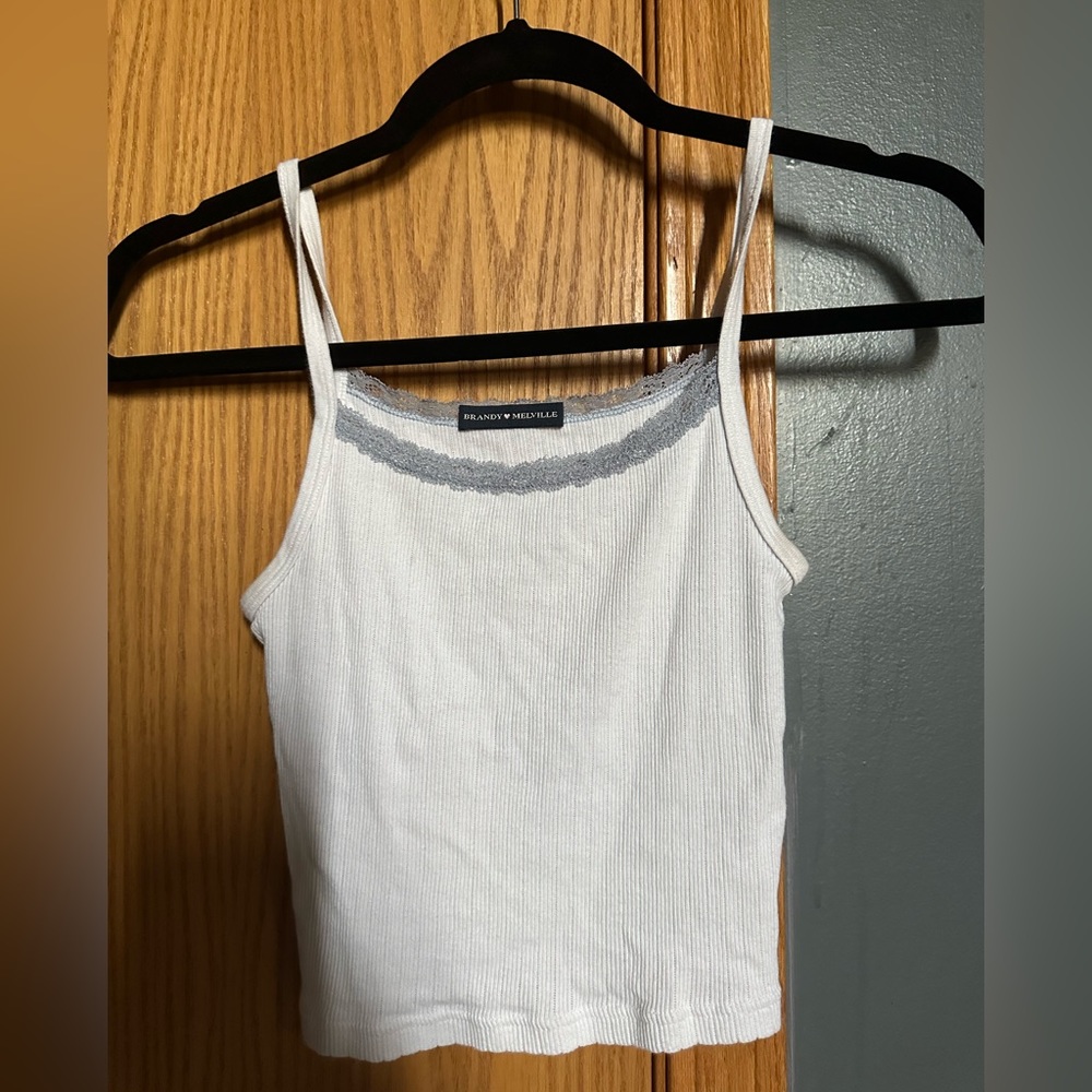 brandy light blue lace tank top